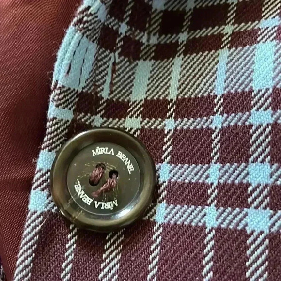 Mirla Beane Wolf & Badger British Oversize belted check jacket 14 NWOT - Picture 7 of 8